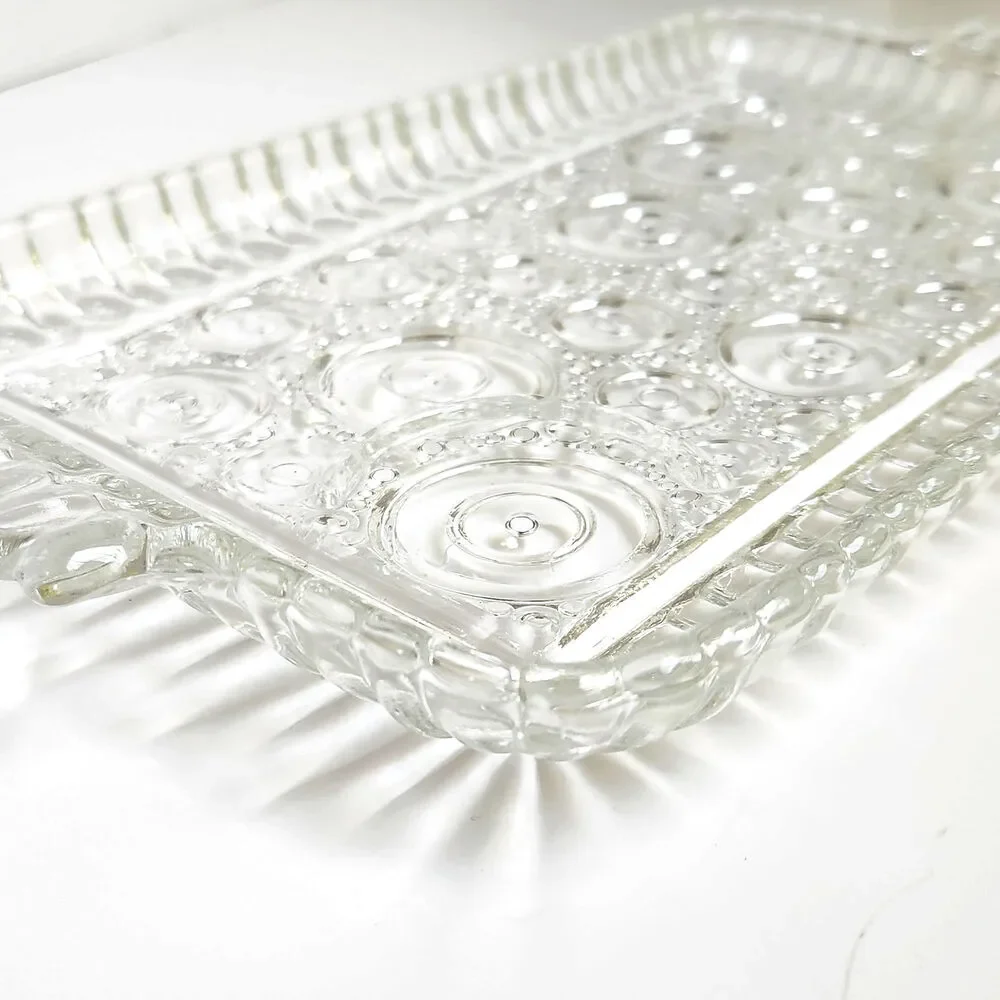 Vintage 1950s MCM Anchor Hocking Colonial Lady Serva-Snack Glass Tray (No Cup)